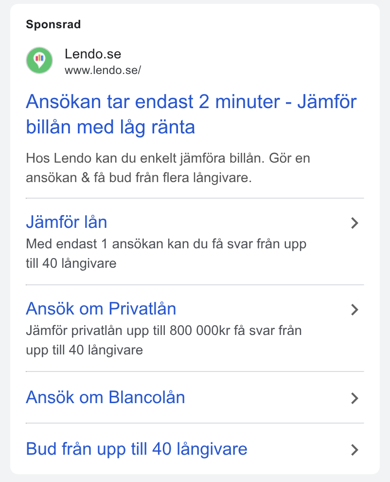 Lendo Google Ads example 2